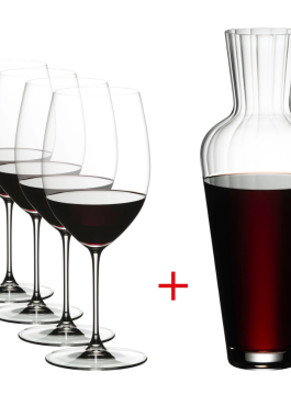 Riedel Veritas Cabernet/Merlot + Mosel Decanter – Set of 5
