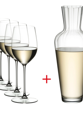 Riedel Veritas Riesling/Zinfandel + Mosel Decanter – Set of 5