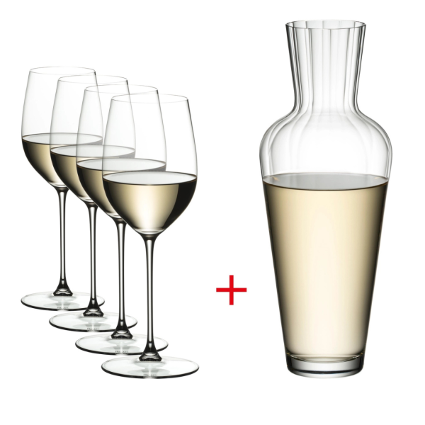 Riedel Veritas Riesling/Zinfandel + Mosel Decanter – Set of 5